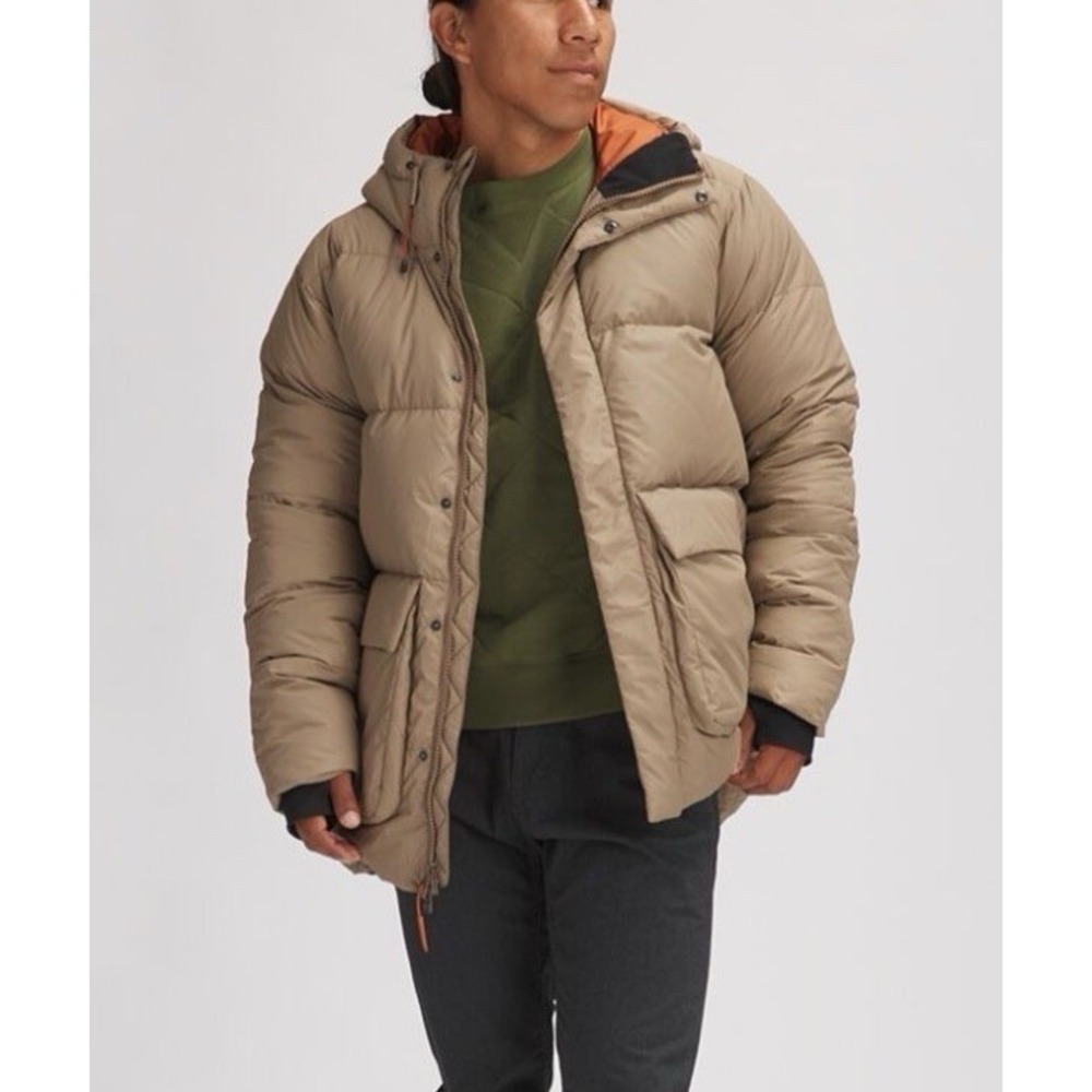 Backcountry Allied Down Parka Men's Large Tan Insulated Hooded Puffer Jacket